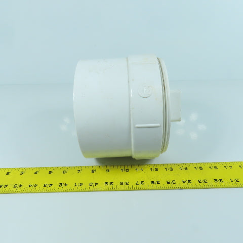 6" Slip PVC Cleanout Adapter With Threaded Plug