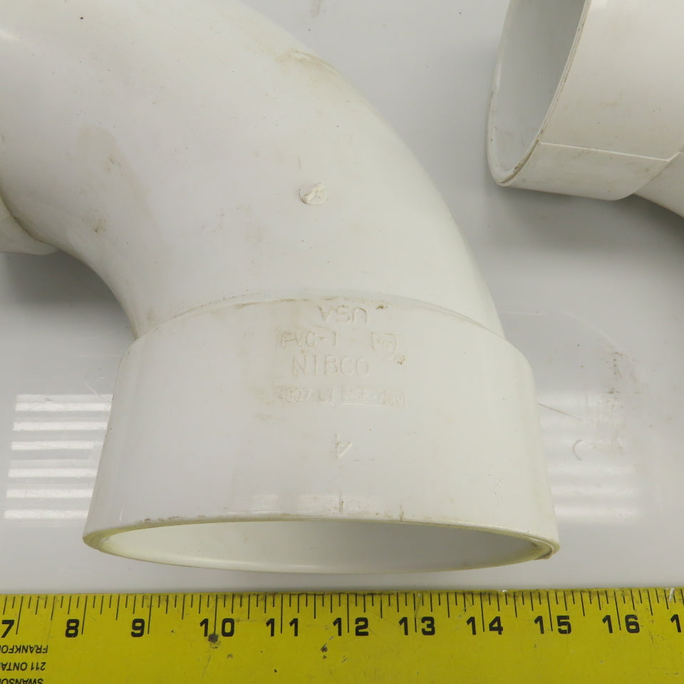 Nibco 4" PVC PVC-1 90° Degree Elbow Lot Of 3