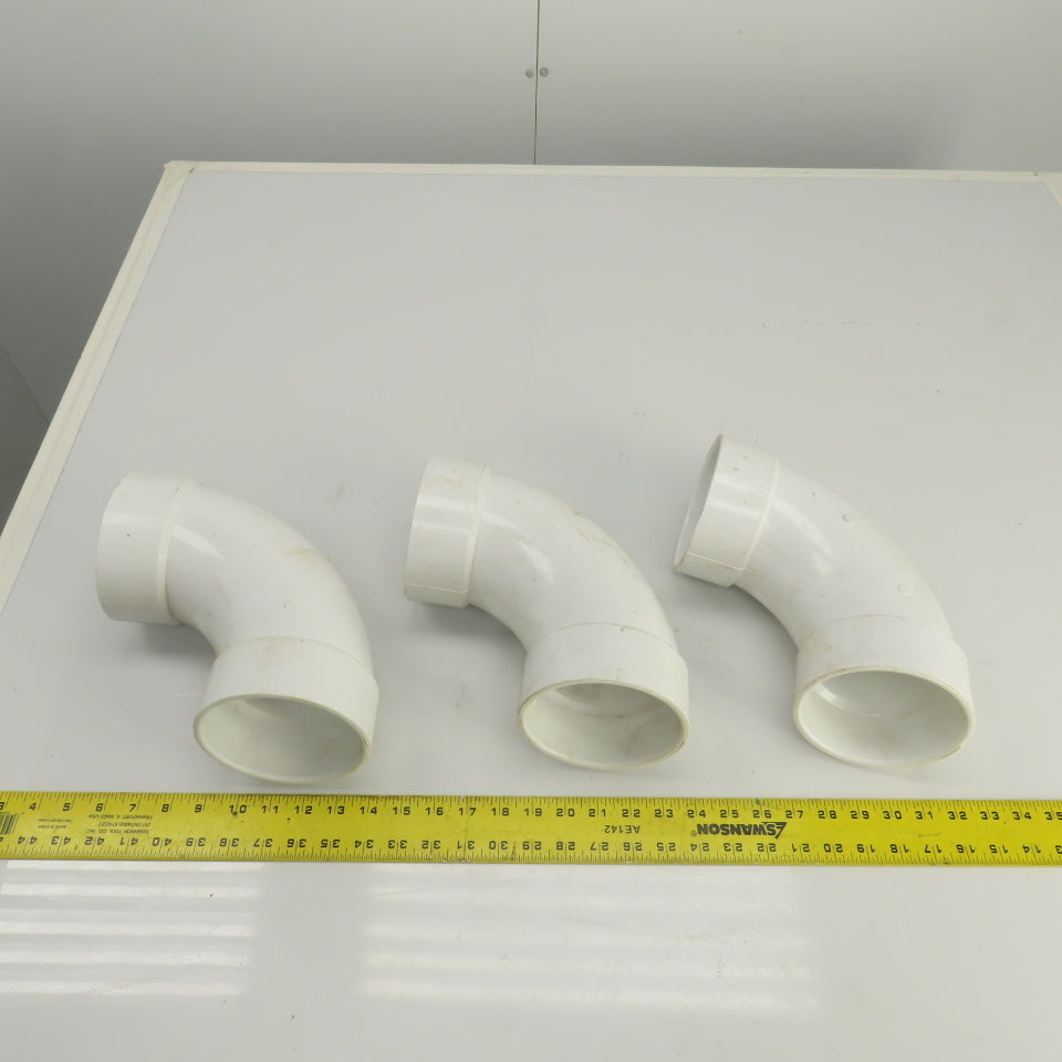 Nibco 4" PVC PVC-1 90° Degree Elbow Lot Of 3
