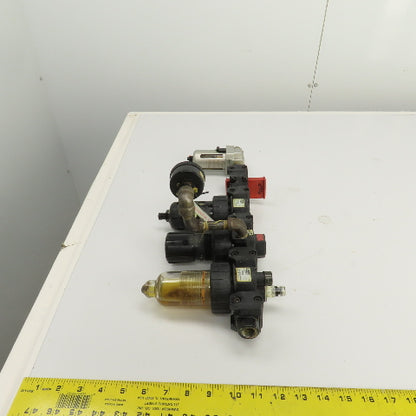 Parker 06F26AC 06R218AC 16L22BE Compressed Air FRL Regulator Lubricator 150PSI