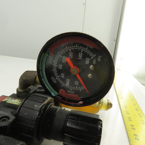 Parker 06F26AC 06R218AC 16L22BE Compressed Air FRL Regulator Lubricator 150PSI
