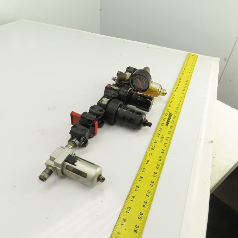 Parker 06F26AC 06R218AC 16L22BE Compressed Air FRL Regulator Lubricator 150PSI