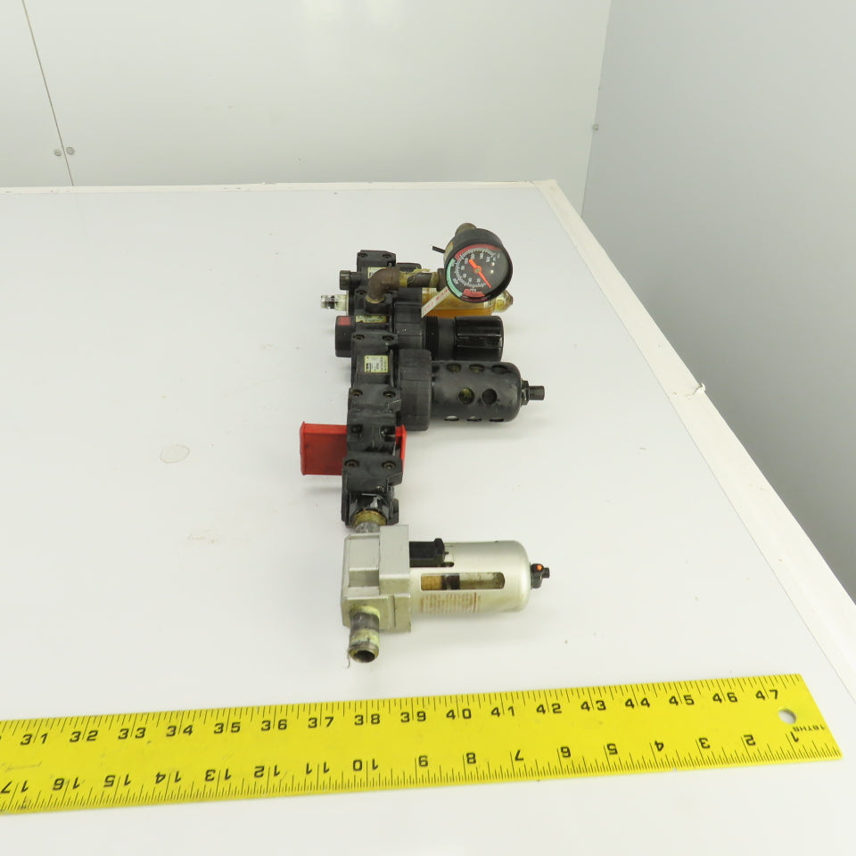 Parker 06F26AC 06R218AC 16L22BE Compressed Air FRL Regulator Lubricator 150PSI