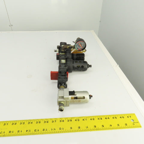 Parker 06F26AC 06R218AC 16L22BE Compressed Air FRL Regulator Lubricator 150PSI