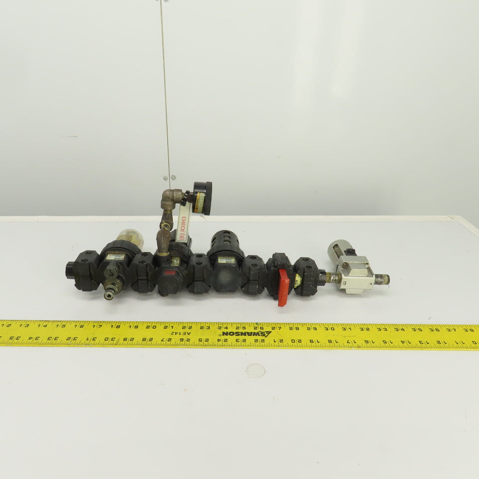 Parker 06F26AC 06R218AC 16L22BE Compressed Air FRL Regulator Lubricator 150PSI