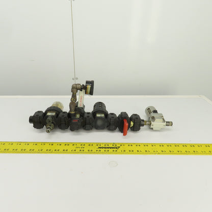 Parker 06F26AC 06R218AC 16L22BE Compressed Air FRL Regulator Lubricator 150PSI