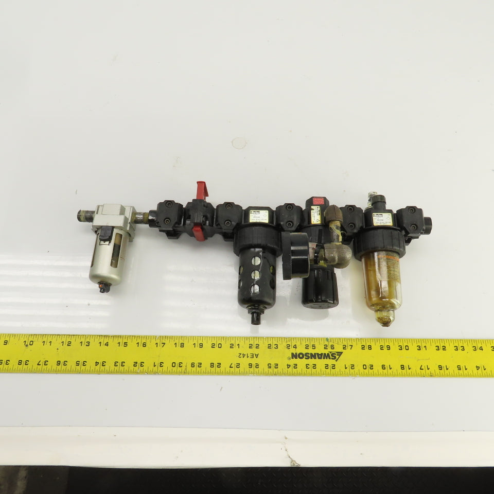 Parker 06F26AC 06R218AC 16L22BE Compressed Air FRL Regulator Lubricator 150PSI