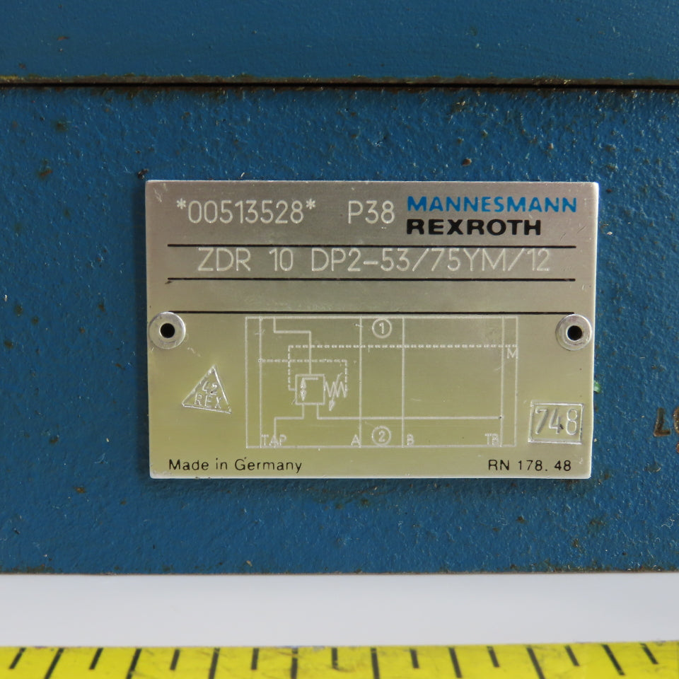 Rexroth 4WE10W31/CW110N ZDR 10 DP2-53/75YM/12 Hydraulic Valve W/ WZ65-4-L