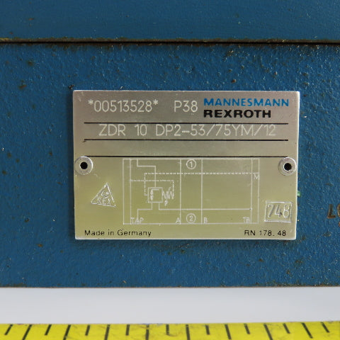 Rexroth 4WE10W31/CW110N ZDR 10 DP2-53/75YM/12 Hydraulic Valve W/ WZ65-4-L