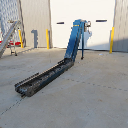 10'' x 140'' Incline Chip Conveyor 3/4Hp 230/480V 3Ph 6FPM 56'' Discharge