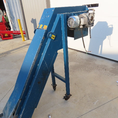 10'' x 140'' Incline Chip Conveyor 3/4Hp 230/480V 3Ph 6FPM 56'' Discharge