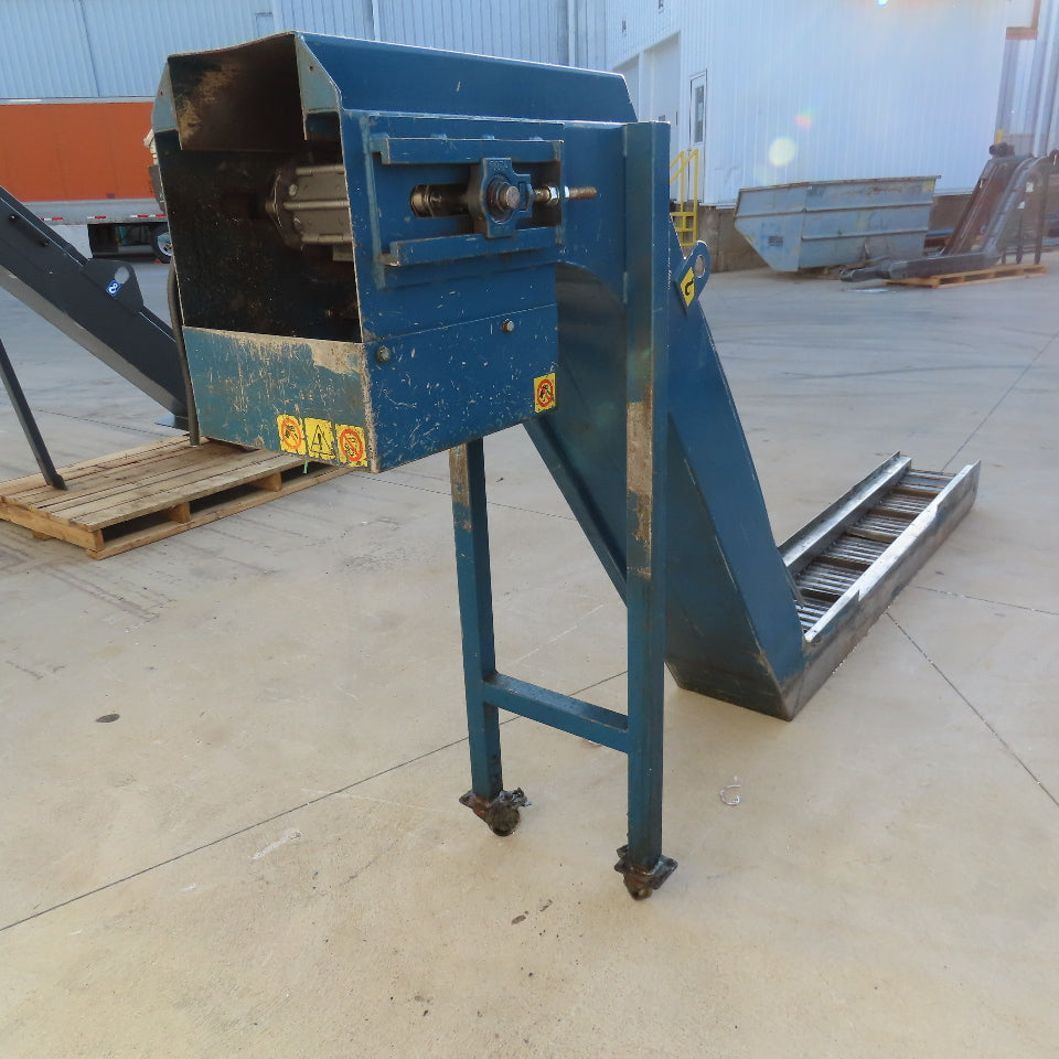10'' x 140'' Incline Chip Conveyor 3/4Hp 230/480V 3Ph 6FPM 56'' Discharge