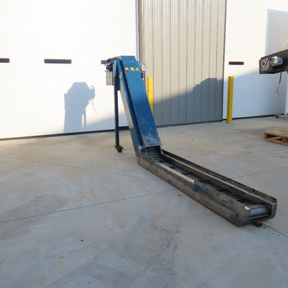 10'' x 140'' Incline Chip Conveyor 3/4Hp 230/480V 3Ph 6FPM 56'' Discharge