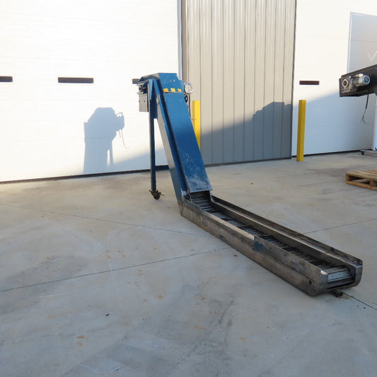 10'' x 140'' Incline Chip Conveyor 3/4Hp 230/480V 3Ph 6FPM 56'' Discharge