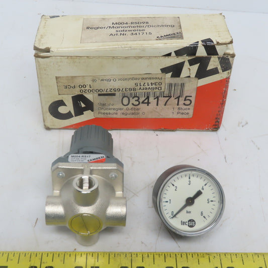 Camozzi M004-RS17 Pneumatic Regulator Control Valve In 16bar Out 05-10 Bar