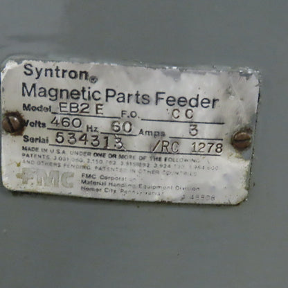 Syntron EB2E 208V 1Ph 60Hz Magnetic Drive Vibratory Bowl Feeder 34"