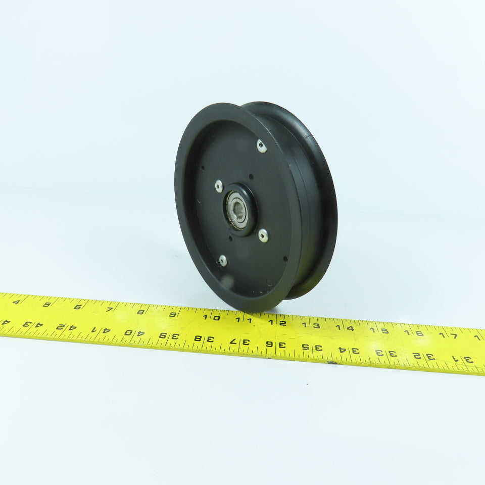 Flat Belt Plastic Idler Pulley 25mm Wide 158mm OD 12mm Bore