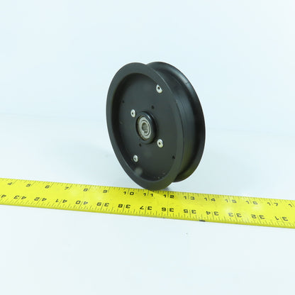 Flat Belt Plastic Idler Pulley 25mm Wide 158mm OD 12mm Bore