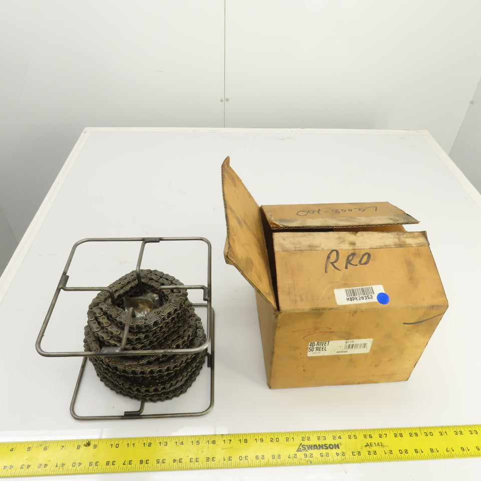 Tsubaki RS40 40R50 Single Strand Roller Chain 50' 0.5" Pitch