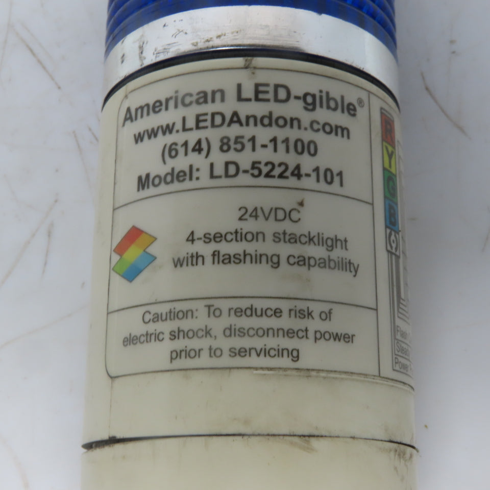 American LED-gible LD-5224-101 LED 4 Section Stack Light Tower 24VDC