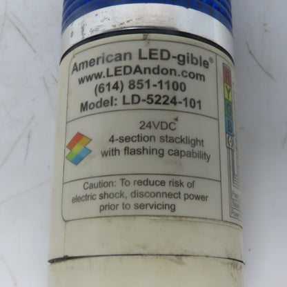 American LED-gible LD-5224-101 LED 4 Section Stack Light Tower 24VDC