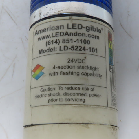 American LED-gible LD-5224-101 LED 4 Section Stack Light Tower 24VDC