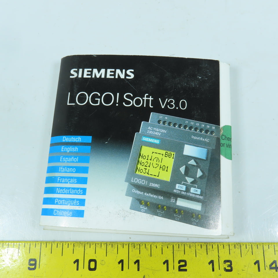 Siemens 6ED1058-0AA00-0BA1 Logo Soft Programming Software V3.0 Discs 1 To 4