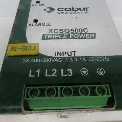 Cabur XCSG500C Triple Power 3 Phase Power Supply 400-500 Vac 24 Vdc 20A