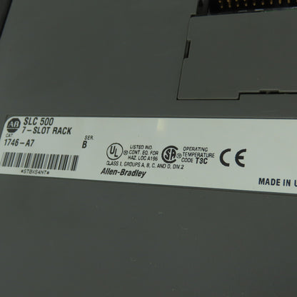 Allen Bradley 1746-A7 Ser B SLC500 7-Slot Rack W/1746-P2 Power Supply Ser C