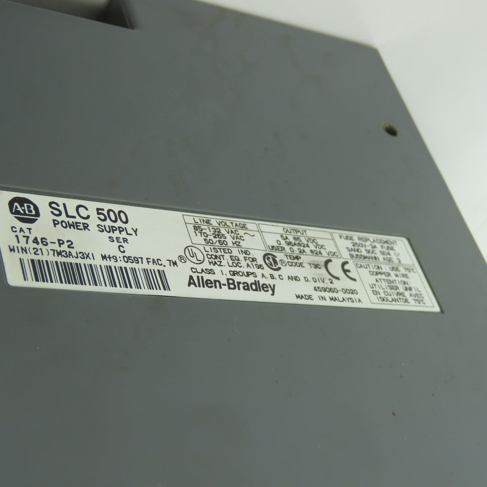 Allen Bradley 1746-A7 Ser B SLC500 7-Slot Rack W/1746-P2 Power Supply Ser C