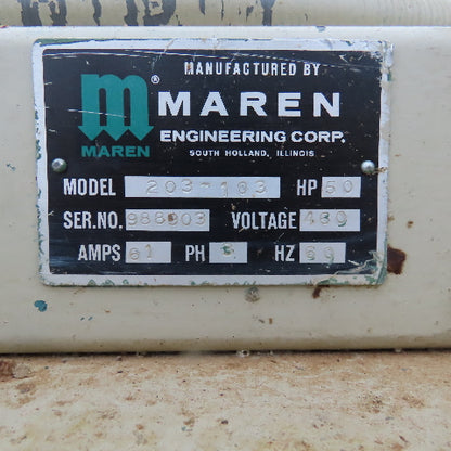Maren 203-103 50Hp 230/460V Horizontal Trash Compactor Baler 24" x 13'