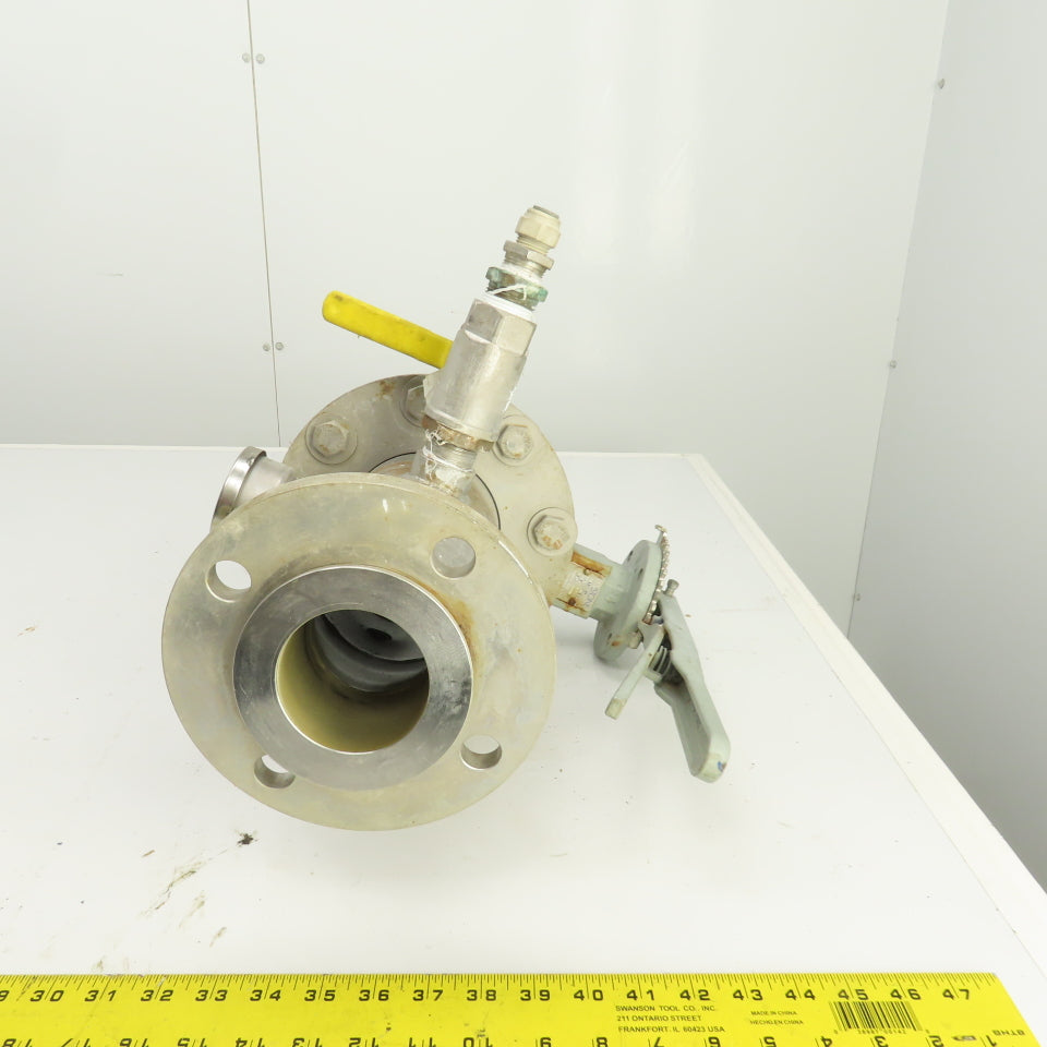 Keystone 4" Butterfly Valve 250PSI W/ Stainless Steel Adapter 2-1/2" Flanged