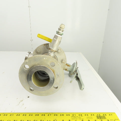 Keystone 4" Butterfly Valve 250PSI W/ Stainless Steel Adapter 2-1/2" Flanged