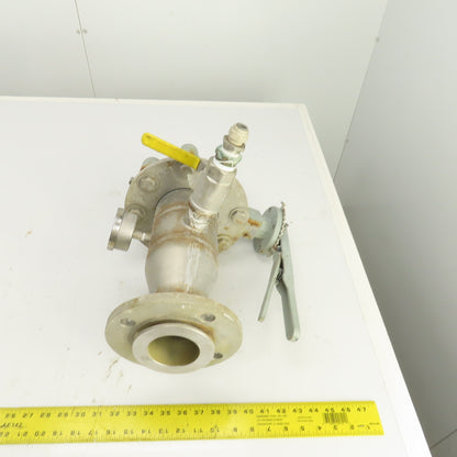 Keystone 4" Butterfly Valve 250PSI W/ Stainless Steel Adapter 2-1/2" Flanged