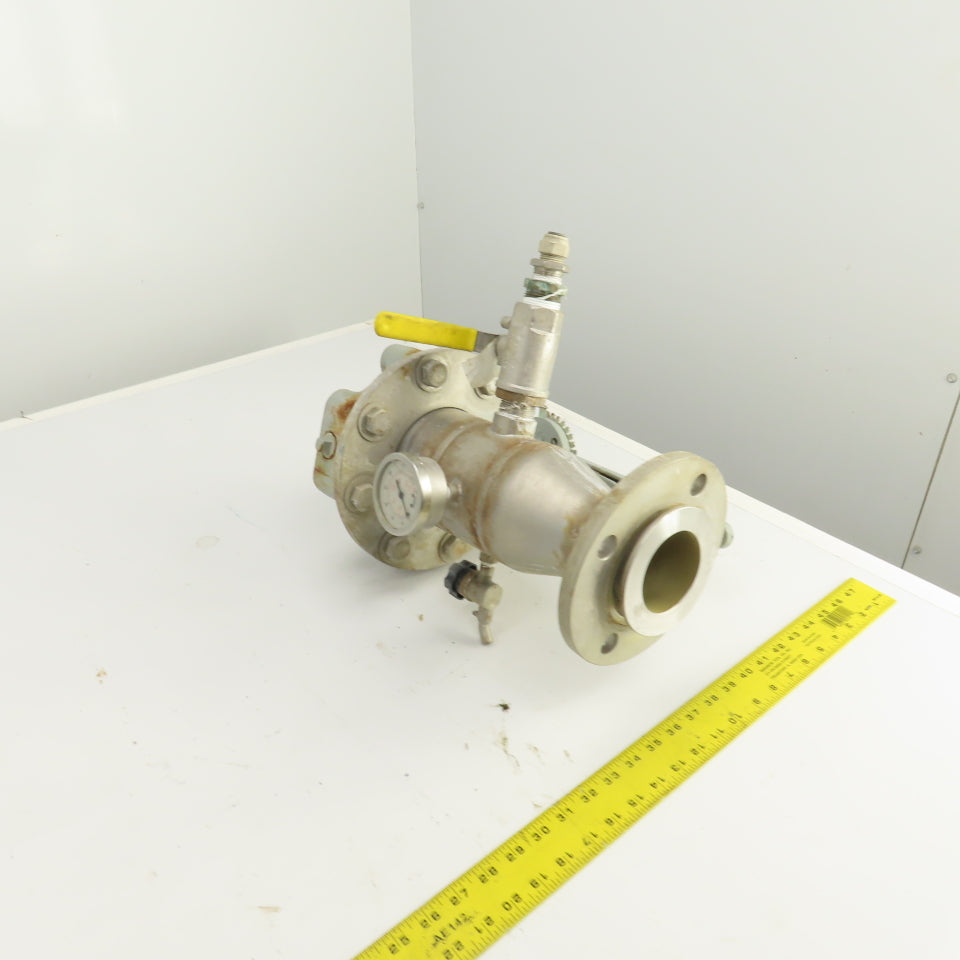 Keystone 4" Butterfly Valve 250PSI W/ Stainless Steel Adapter 2-1/2" Flanged