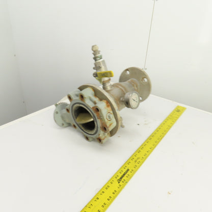 Keystone 4" Butterfly Valve 250PSI W/ Stainless Steel Adapter 2-1/2" Flanged