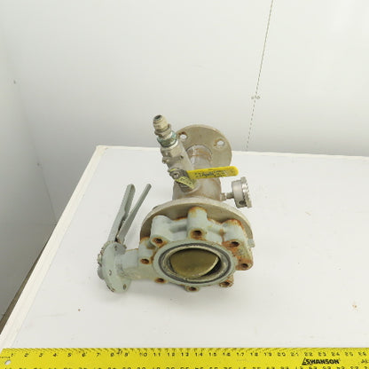 Keystone 4" Butterfly Valve 250PSI W/ Stainless Steel Adapter 2-1/2" Flanged