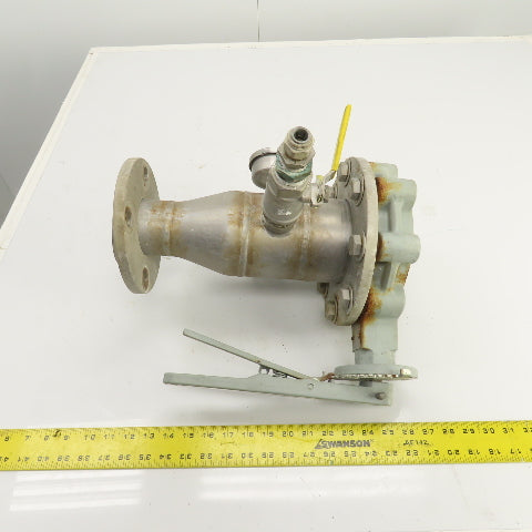 Keystone 4" Butterfly Valve 250PSI W/ Stainless Steel Adapter 2-1/2" Flanged