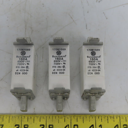 Bussmann 170M1569D Power Fuse Module 160A Lot of 3