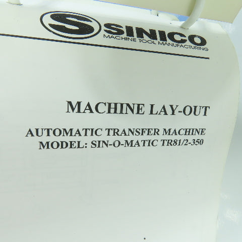 Sinico SIN-O-Matic TR81/2-350 Machine Layout, Electrical Diagram, Hydraulic