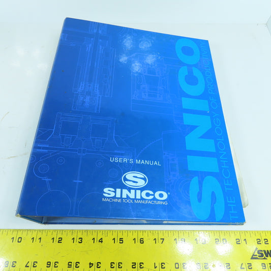 Sinico SIN-O-Matic TR81/2-350 TOP2000 CNC User Manual, Spare Parts, & Tooling