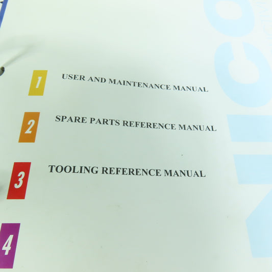 Sinico SIN-O-Matic TR81/2-350 User & Maintenance Manual, Spare Parts, & Tooling