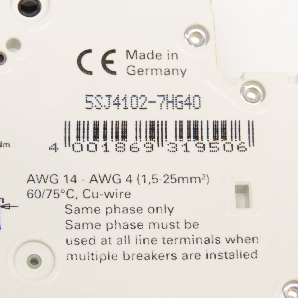 Siemens 5SJ4102-7HG40 Circuit Breakers 2A, 4A, 10A Auxiliary Contacts Lot Of 5