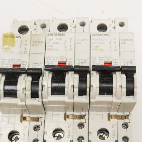 Siemens 5SJ4102-7HG40 Circuit Breakers 2A, 4A, 10A Auxiliary Contacts Lot Of 5