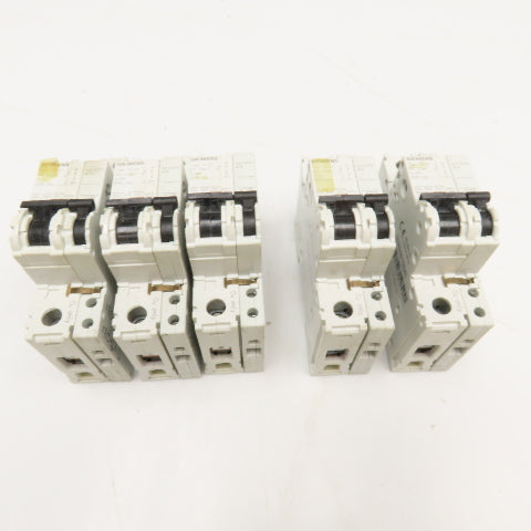 Siemens 5SJ4102-7HG40 Circuit Breakers 2A, 4A, 10A Auxiliary Contacts Lot Of 5