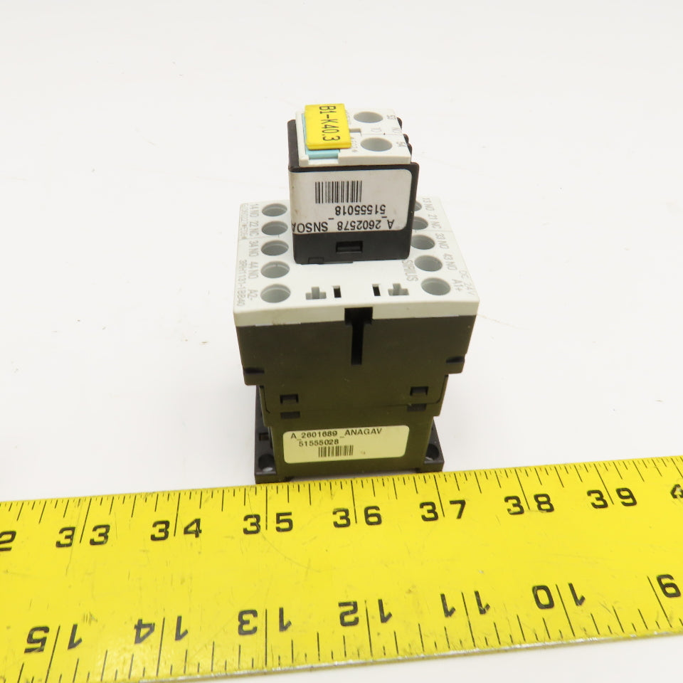 Siemens 3ZX1012-0RH11-1AA1 Contactor Relay 600V 10A Aux 3RH1911-1AA10 24VDC Coil