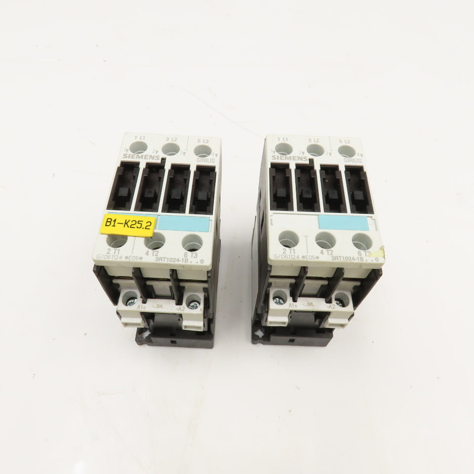 Siemens 3RT1024-1BB40 600V 35A Contactor Relay 24 VDC Coil Lot Of 2