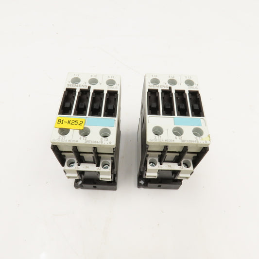 Siemens 3RT1024-1BB40 600V 35A Contactor Relay 24 VDC Coil Lot Of 2