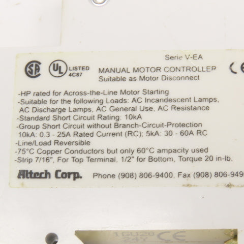 Altech ABL Sursum 1GU10 Manual Motor Controller 277VAC Misc. Lot Of 8