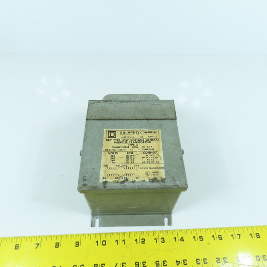 Square D 250SV1B 0.250kVA General Purpose Transformer HV 240/480 LV 120/240 1PH